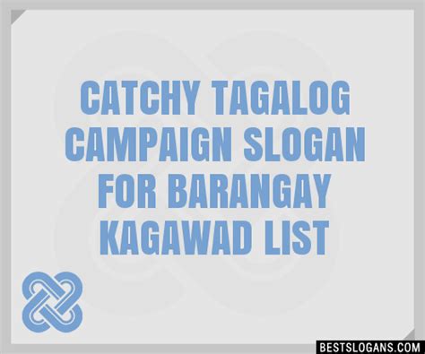 barangay kagawad campaign slogan tagalog